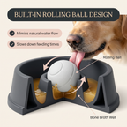 Dog Licking Bowl with Ball