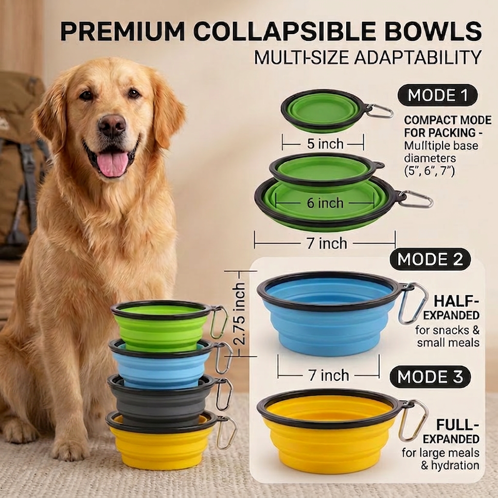 Portable Collapsible Pet Travel Bowl
